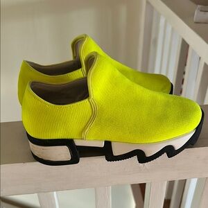 Neon Yellow Slip-On Sneakers